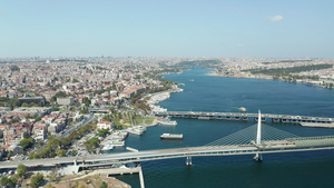 连接欧洲和伊莎亚Asiainistanbul的两磷桥18秒视频