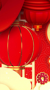 喜庆大红灯笼元宵佳节背景视频新年舞台素材视频