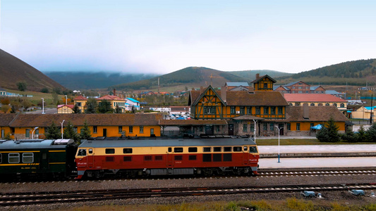 阿尔山北欧俄式建筑火车站视频