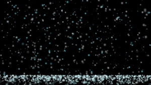 蓝色白雪落在黑屏上的地板上25秒视频