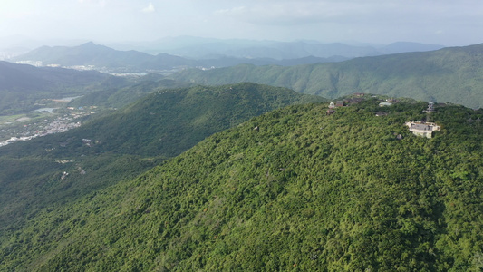 航拍海南三亚亚龙湾热带天堂森林公园风光视频