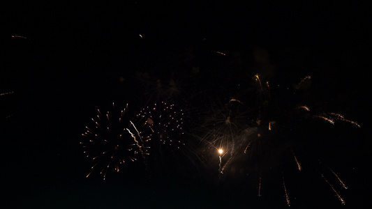在夜空中放烟花以纪念节日视频