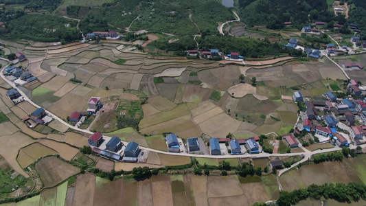 航拍乡村田园农业种植基地视频