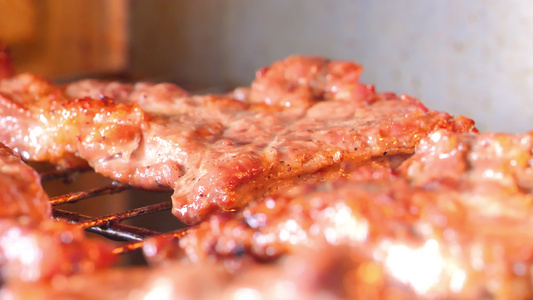 在烤箱里烤猪肉产生的热量视频