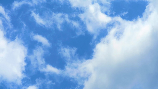 美丽的蓝色天空夏日有纯白云飘动视频