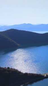 大理泸沽湖里格半岛全景航拍泸沽湖全貌视频