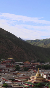 甘肃甘南拉卜楞寺全景延时视频甘南藏族自治州视频