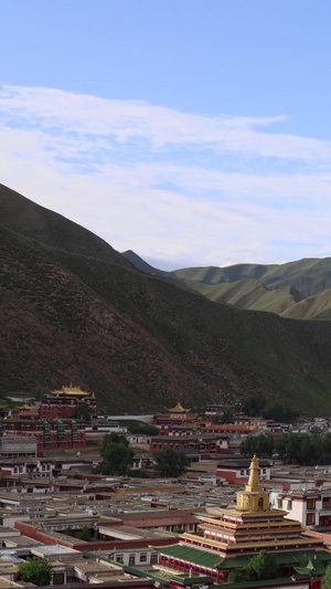 甘肃甘南拉卜楞寺全景延时视频甘南藏族自治州16秒视频