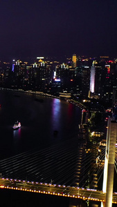 航拍南浦大桥夜景上海南浦大桥视频