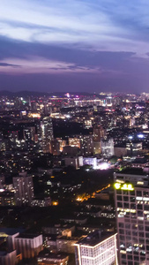 航拍南京全景延时摄影紫峰大厦夜景南京夜景航拍视频