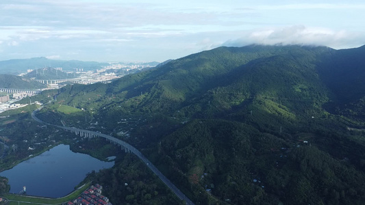 航拍广东省东莞市银瓶山森林公园清溪景区视频