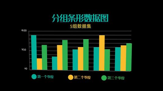 柱形数据图标动态素材视频