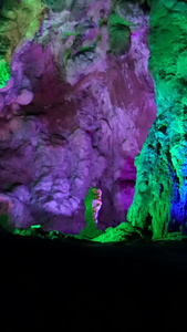 广东清远连州地下河溶洞洞内移动实拍洞河仙境视频