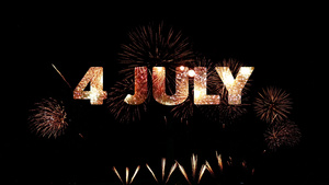 4K美利坚合众国美国7月4日庆祝烟花夜间天空22秒视频