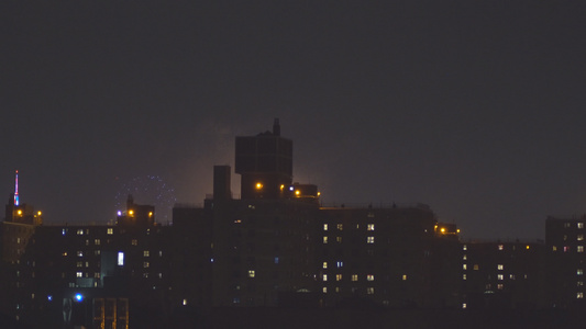 纽约独立日落岛曼哈顿Manhattan上空的烟火视频