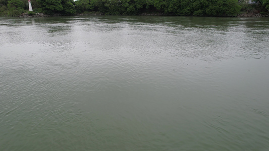 河流河水航拍视频