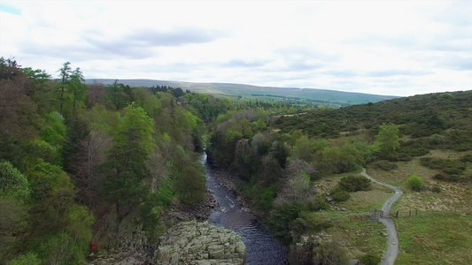 平原景观下的河流视频