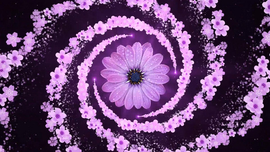 动态大气花朵旋转粒子拖尾背景视频元素视频
