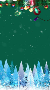 圣诞节雪景吊饰背景视频森林雪景视频