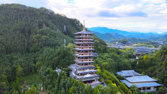 5A风景区根宫佛国景区根宫佛塔航拍合集4K视频