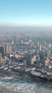 黑龙江哈尔滨冬季城市风光老工业基地视频
