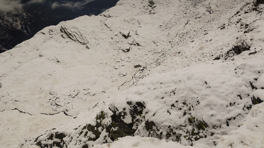 冬天的山中雪景视频