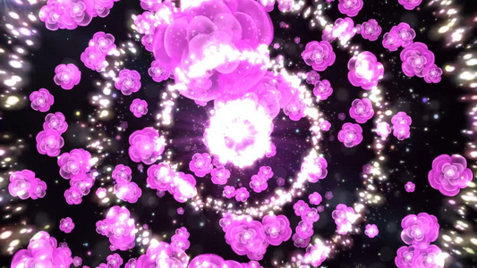 唯美大气动态粒子旋转花朵背景视频元素视频
