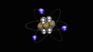 显示质子中子和电子的原子10秒视频
