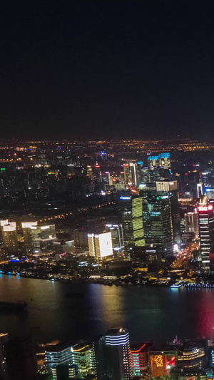 上海城市地标陆家嘴夜景大厦航拍移动延时摄影东方明珠17秒视频