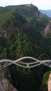 航拍5A浙江神仙居景区网红打卡如意桥视频旅游景点视频