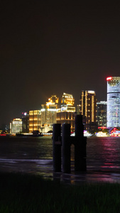 上海黄浦江上观光游轮延时大城市视频