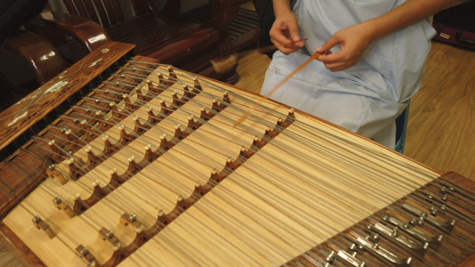 中国民族乐器扬琴演奏素材视频