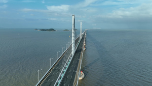 4k澳门港珠澳大桥远眺航拍40秒视频