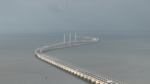 4k澳门港珠澳大桥远眺航拍24秒视频