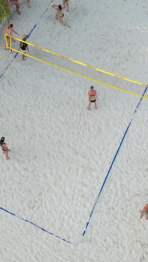 泰国帕岸岛上的沙滩排球排球运动16秒视频