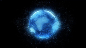 唯美蓝色科技地球（带通道）15秒视频