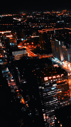 航拍成都城市万家灯火唯美夜景视频素材灯光秀31秒视频