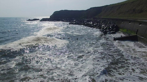 海岸线和防波堤12秒视频