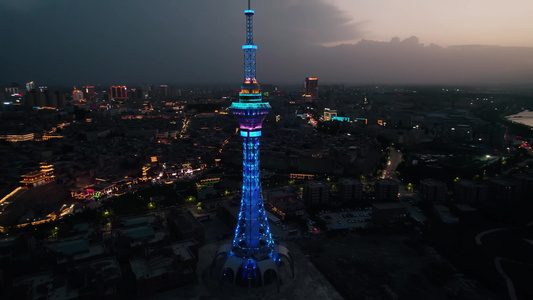 喀什古城观景台夜景视频