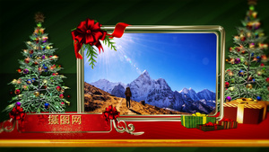唯美雪花和圣诞树圣诞礼物图文的美好节日祝福AE模板45秒视频