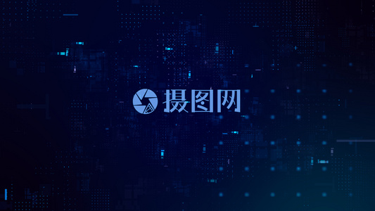 大气粒子旋转科技logoAE模板视频