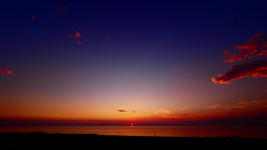 震撼海面夕阳日落火烧云唯美意境视频