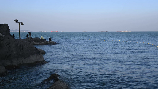 大海海水海平面波纹波浪自然风光视频