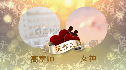 金色高雅浪漫婚礼预告片展示视频