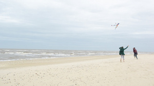 海边放风筝的情侣9秒视频