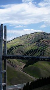 航拍新疆伊犁果子沟大桥视频旅游目的地视频