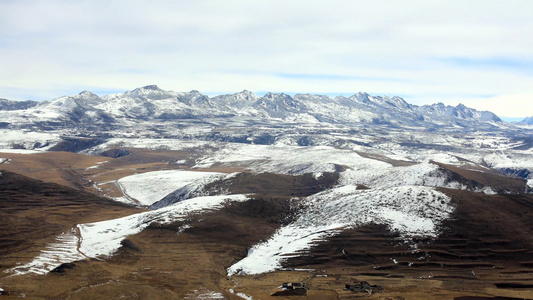 高原雪山延时视频