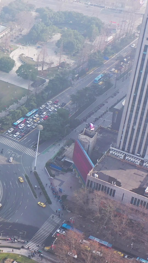 航拍南京鼓楼中央交通车流南京中心79秒视频