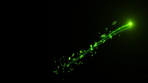 4K两组光线绿叶粒子带通道12秒视频