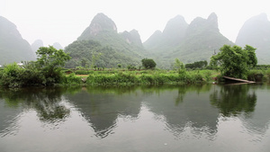 中国、阳朔、遇龙河和从船看的风景8秒视频